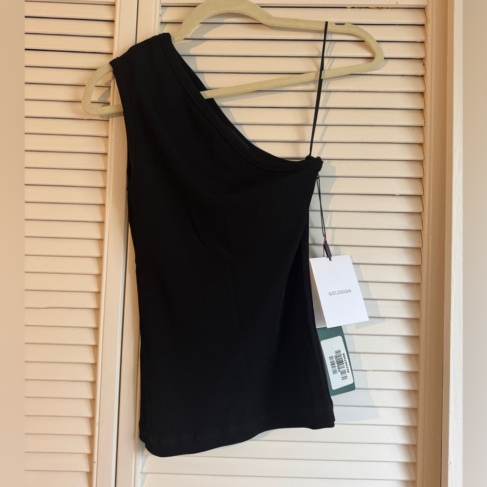 NWT  GOLDSIGN ribbed symmetric tank top - black
